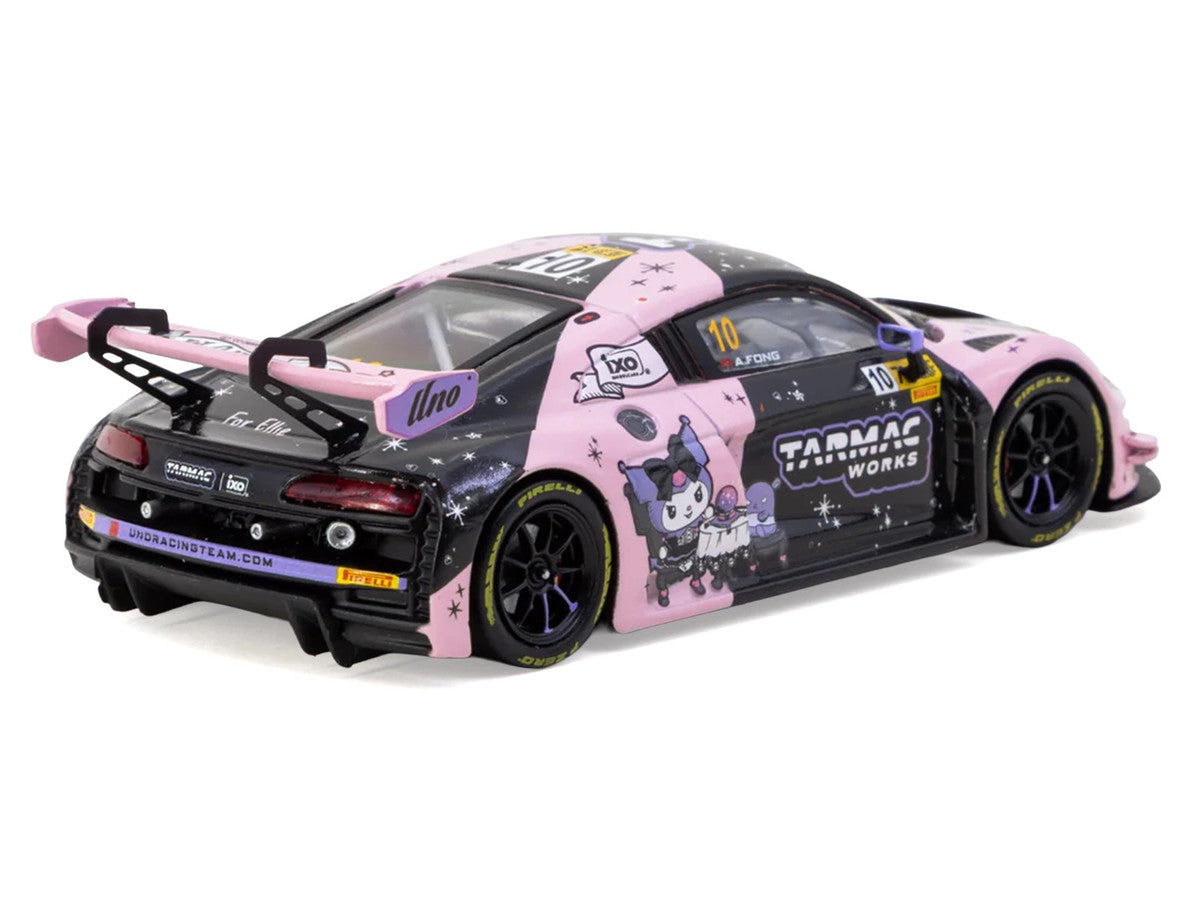 Audi R8 LMS GT3 evo II #10 Adderly Fong "Uno Racing Team - Kuromi" "Macau GT Cup - FIA GT World Cup" (2024) with A4 Poster "Hobby43" Series 1/43 Diecast Model Car by Tarmac Works-2