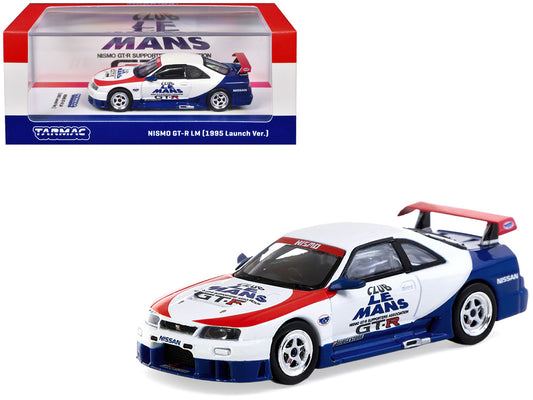 Nissan Nismo GT-R LM RHD (Right Hand Drive) "1995 Launch Version" White with Red and Blue Accents "Hobby64" Series 1/64 Diecast Model Car by Tarmac Works-0