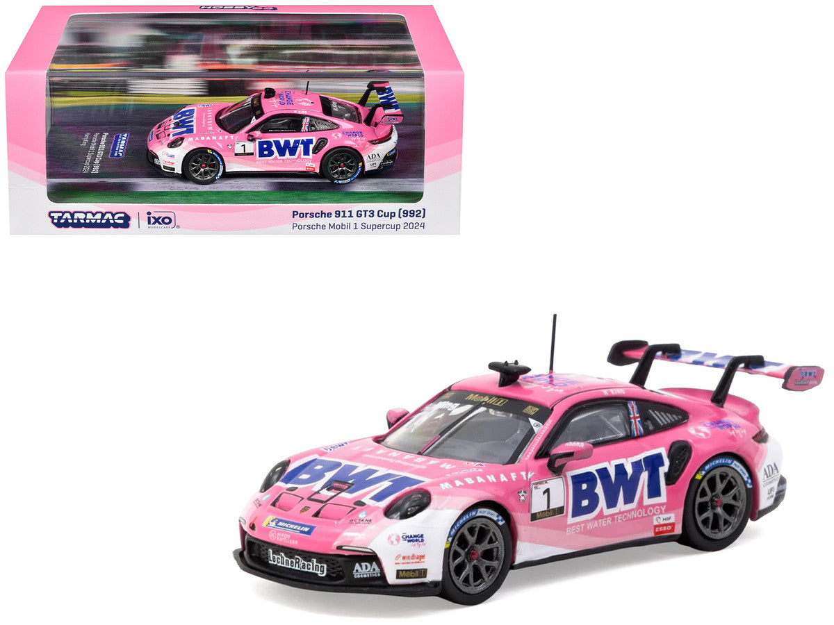 Porsche 911 GT3 Cup (992) #1 Harry King "Porsche Mobil 1 Supercup" (2024) "Hobby64" Series 1/64 Diecast Model Car by Tarmac Works-0