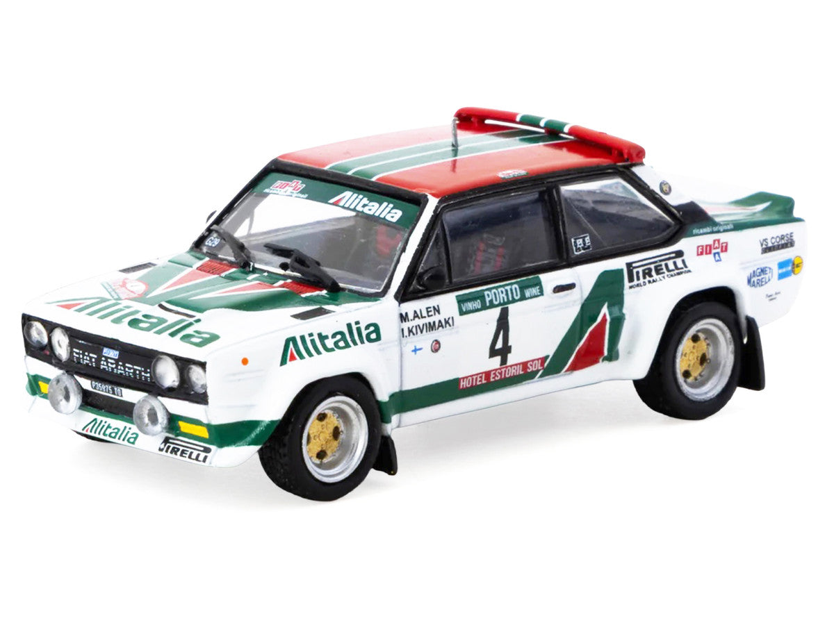 FIAT 131 ABARTH Rally #4 Markku Alen - Ilkka Kivimaki Winner "Rallye de Portugal - Vinho do Porto" (1978) "Hobby64" Series 1/64 Diecast Model Car by Tarmac Works-1
