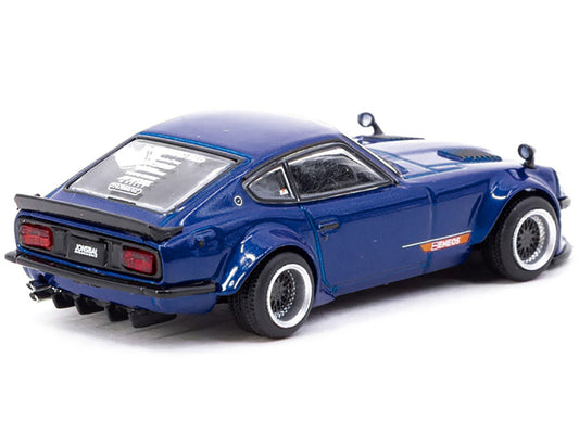 Nissan Fairlady Z S30 Widebody RHD (Right Hand Drive) "Designed by Jon Sibal" Blue Metallic "Global64" Series 1/64 Diecast Model Car by Tarmac Works-0