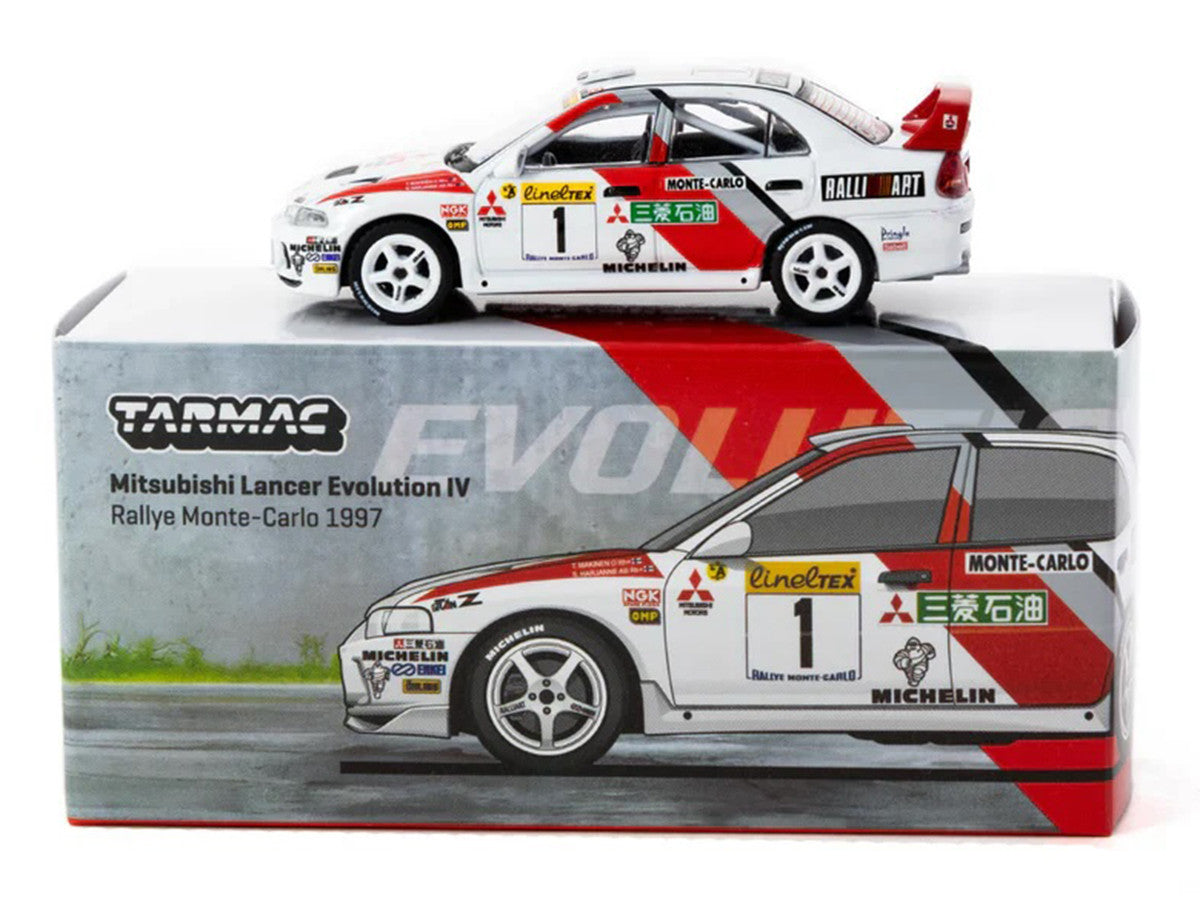 Mitsubishi Lancer Evolution IV #1 Tommi Makinen - Seppo Harjanne 3rd Place "Monte Carlo Rally" (1997) "Global64" Series 1/64 Diecast Model by Tarmac Works-2