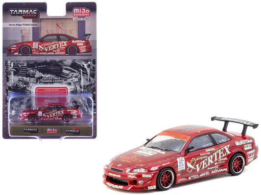 Toyota VERTEX Ridge TE3005 Soarer RHD (Right Hand Drive) Red Metallic with Graphics and Tarmac Cards "Global64" Series 1/64 Diecast Model Car by Tarmac Works-0