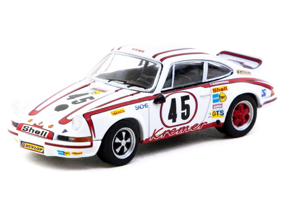Porsche 911 Carrera RSR 2.8 #45 Erwin Kremer - Paul Keller - Clemens Schickentanz "Kremer Racing Team" GTS 3.0 Class Winner "24 Hours of Le Mans" (1973) "Collab64" Series 1/64 Diecast Model Car by Schuco & Tarmac Works-1