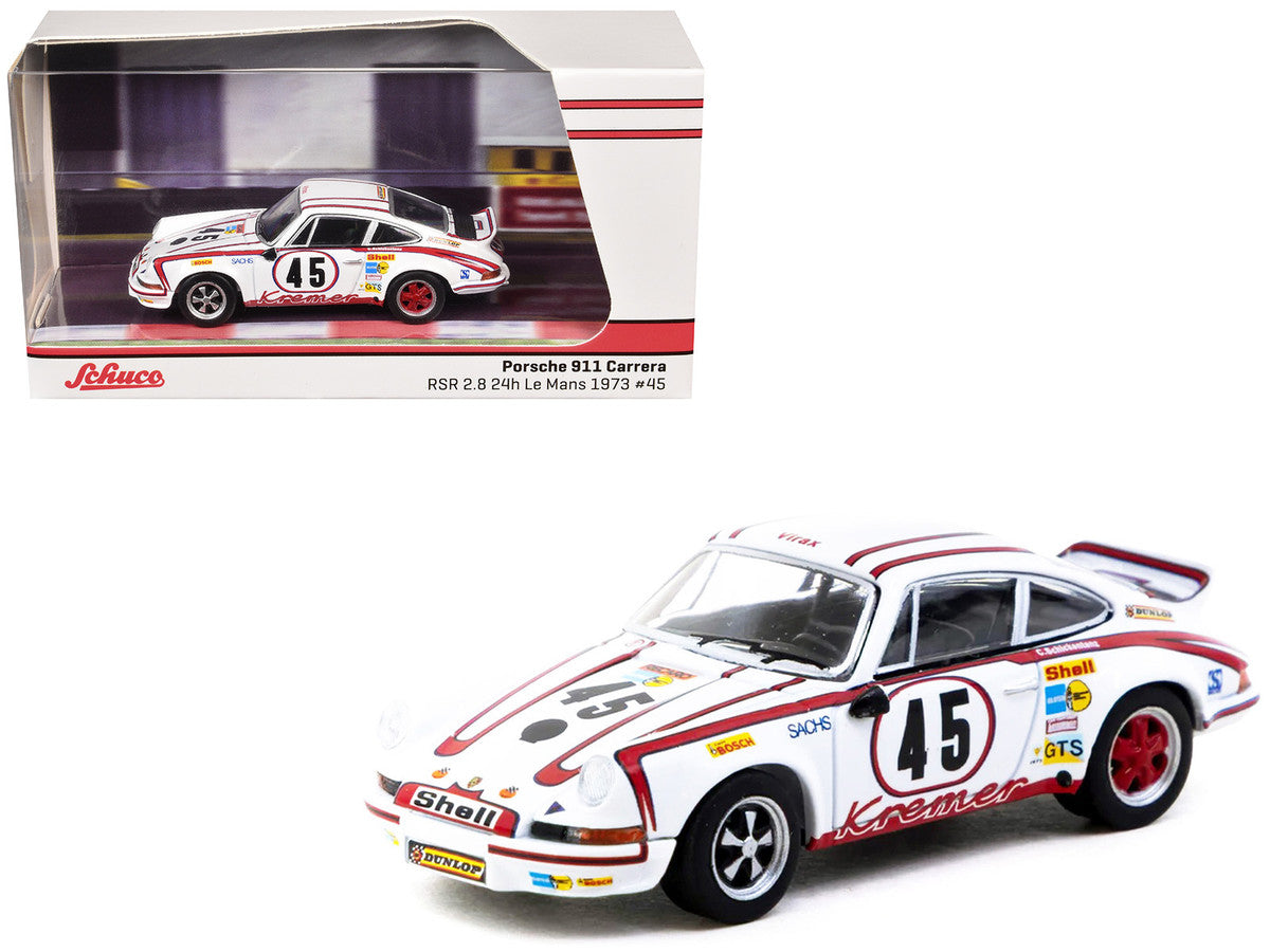 Porsche 911 Carrera RSR 2.8 #45 Erwin Kremer - Paul Keller - Clemens Schickentanz "Kremer Racing Team" GTS 3.0 Class Winner "24 Hours of Le Mans" (1973) "Collab64" Series 1/64 Diecast Model Car by Schuco & Tarmac Works-0