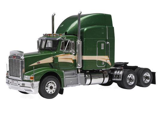 1998 Peterbilt 377 A/E Truck Tractor Green Metallic with Beige Stripes 1/43 Diecast Model by IXO Models-0