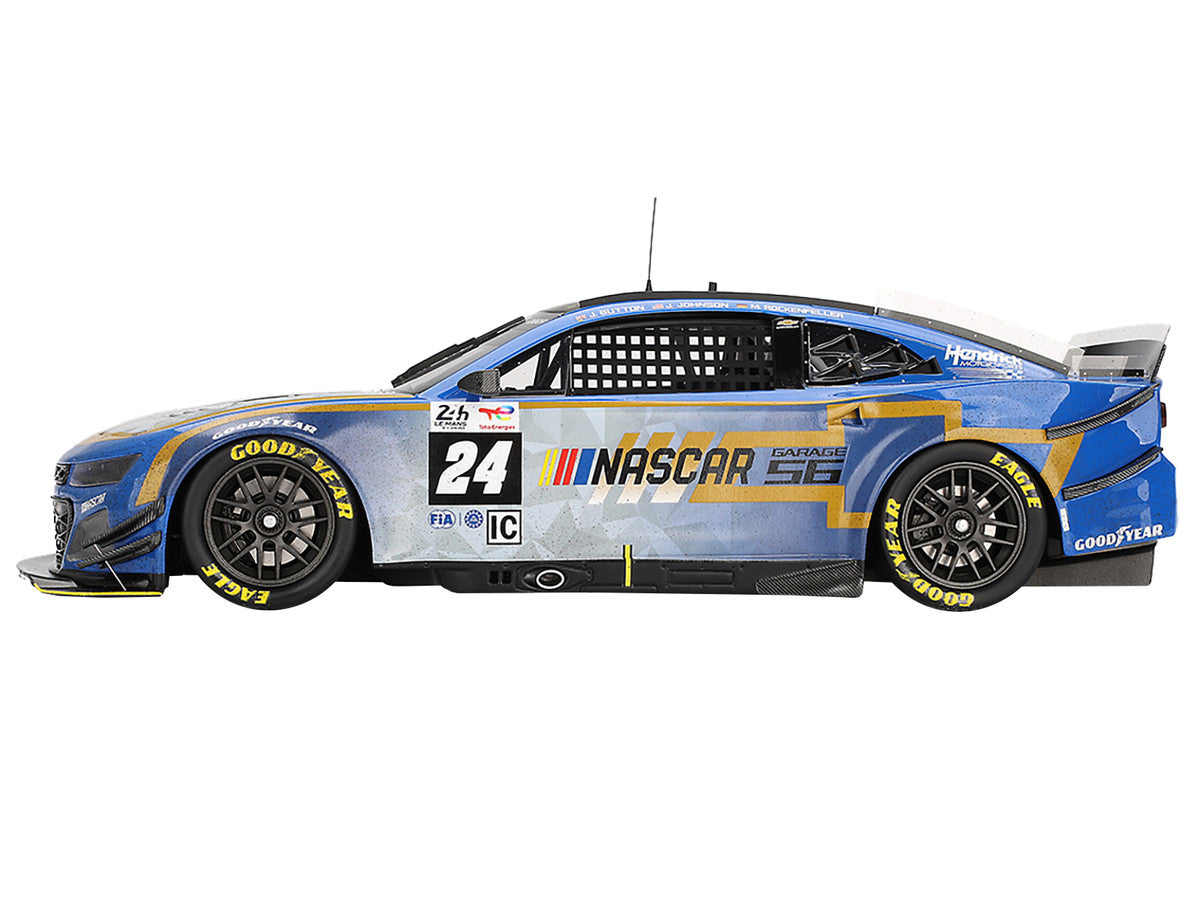 Chevrolet Camaro ZL1 #24 Jenson Button - Jimmie Johnson - Mike Rockenfeller (Post-Race Weathered Version) "Hendrick Motorsports - NASCAR Next Gen Garage 56" Innovative "24 Hours of Le Mans" (2023) 1/18 Model Car by Top Speed-0