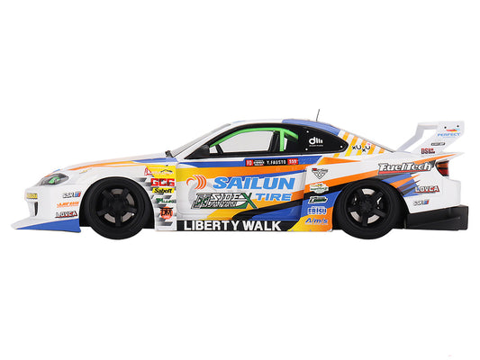 Nissan LB-Super Silhouette S15 SILVIA #555 Yukio Fausto "Formula Drift Japan" (2023) 1/18 Model Car by Top Speed-0