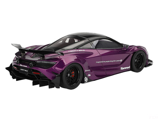 McLaren 720S "LB-Works" Purple Metallic with Black Top 1/18 Model Car by Top Speed-0
