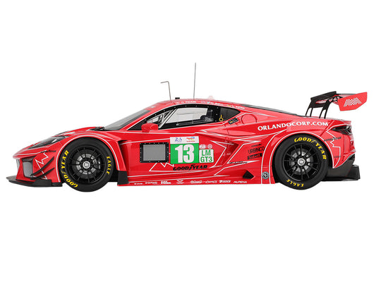 Chevrolet Corvette Z06 GT3.R #13 Matt Bell - Orey Fidani - Lars Kern "AWA Racing" "24 Hours of Le Mans" (2025) 1/18 Model Car by Top Speed-0