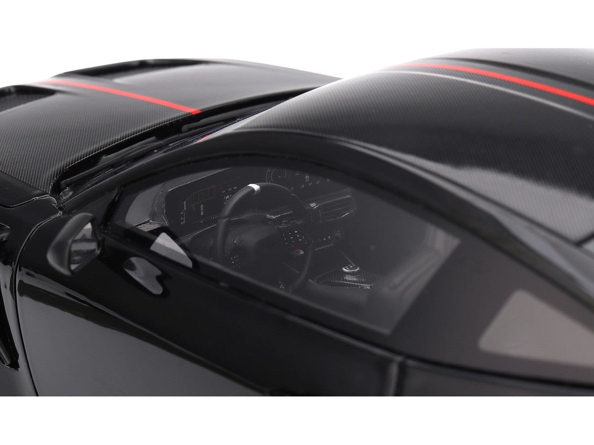 Ford Mustang GTD Shadow Black with Red Stripe 1/18 Model Car by Top Speed-3