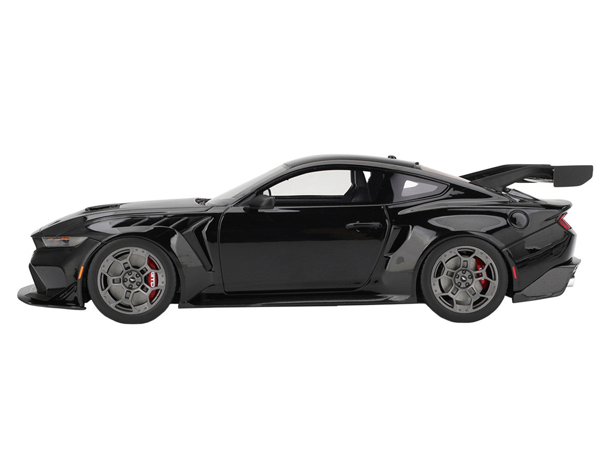 Ford Mustang GTD Shadow Black with Red Stripe 1/18 Model Car by Top Speed-0