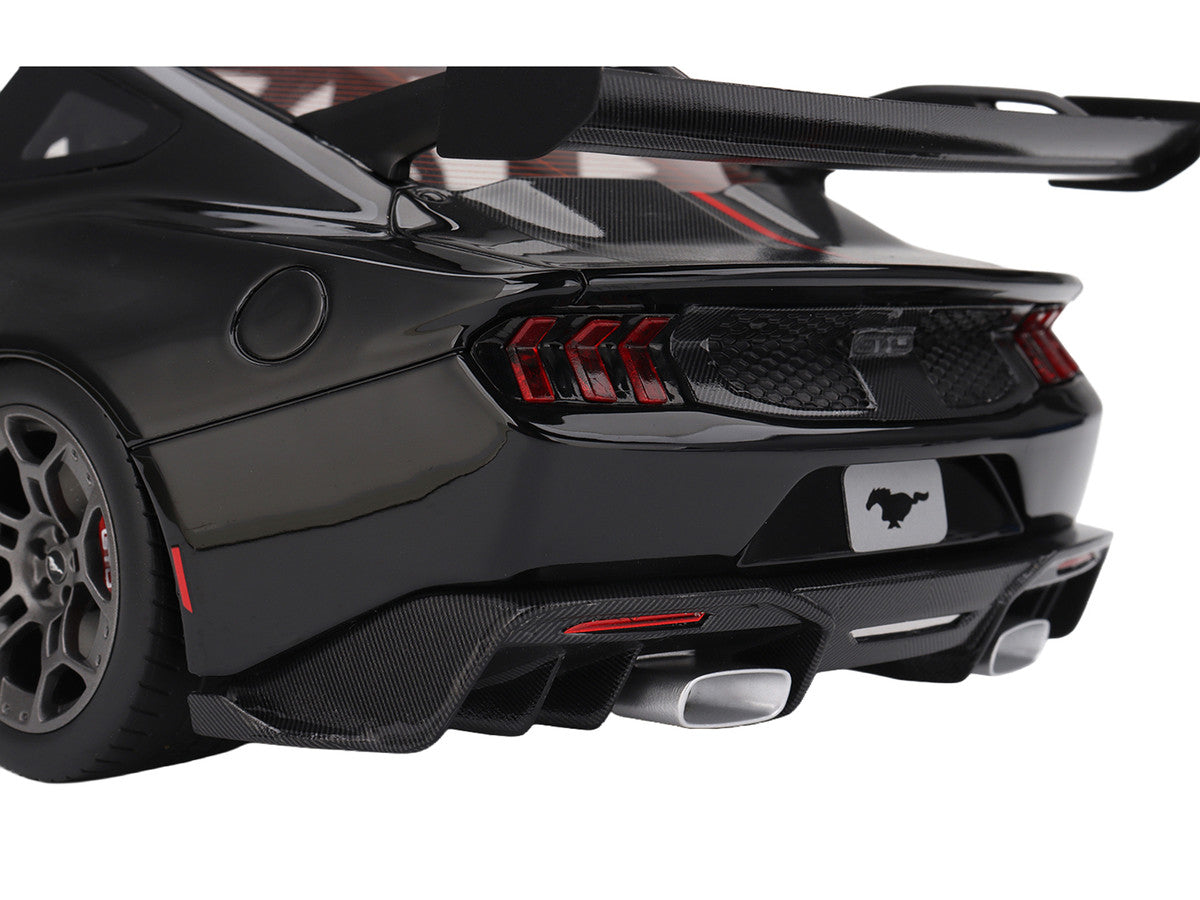 Ford Mustang GTD Shadow Black with Red Stripe 1/18 Model Car by Top Speed-2