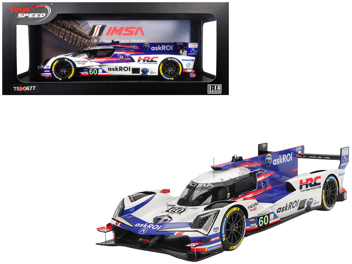 Acura ARX-06 GTP #60 Tom Blomqvist - Colin Braun - Scott Dixon - Felix Rosenqvist "Acura Meyer Shank Racing with Curb-Agajanian" 2nd Place IMSA "24 Hours of Daytona" (2025) 1/18 Model Car by Top Speed-0