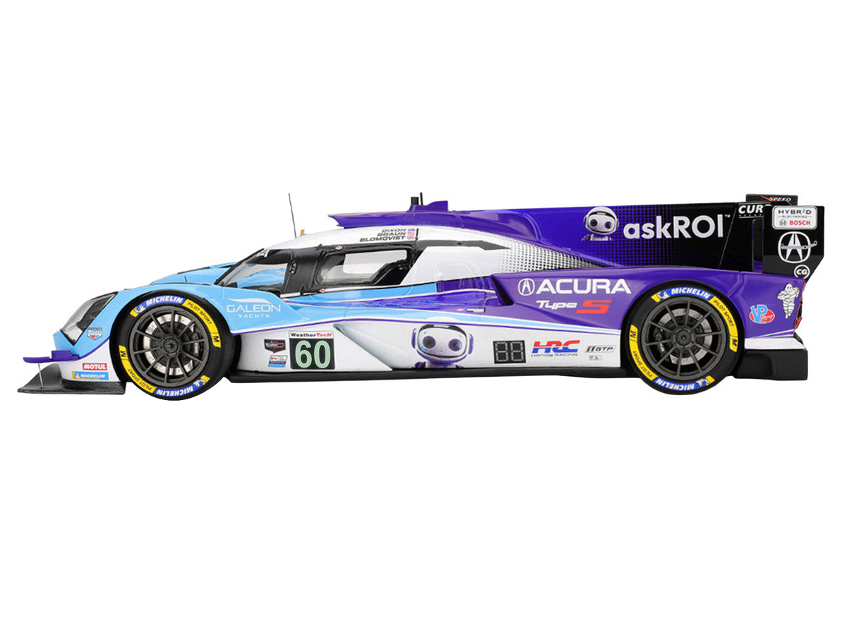 Acura ARX-06 GTP #60 Tom Blomqvist - Colin Braun - Scott Dixon "Acura Meyer Shank Racing with Curb-Agajanian" IMSA "12 Hours of Sebring" (2025) 1/18 Model Car by Top Speed-1