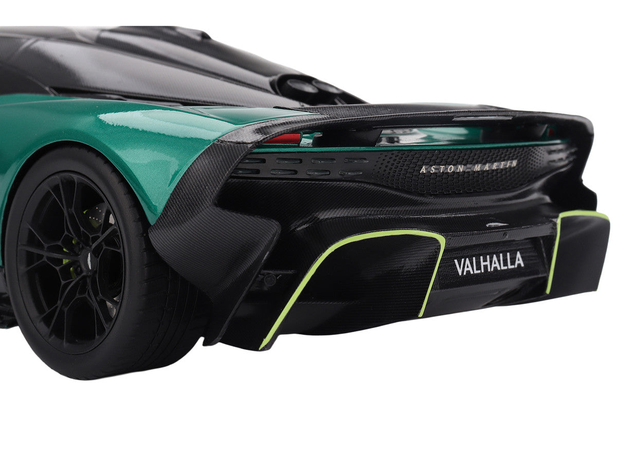Aston Martin Valhalla Podium Green Metallic with Carbon Top 1/18 Model Car by Top Speed-2