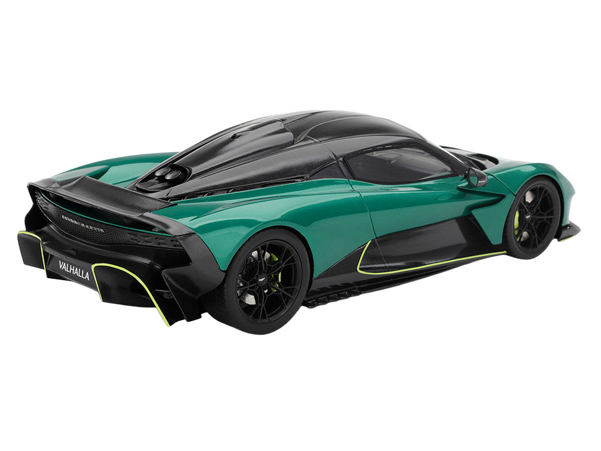 Aston Martin Valhalla Podium Green Metallic with Carbon Top 1/18 Model Car by Top Speed-0