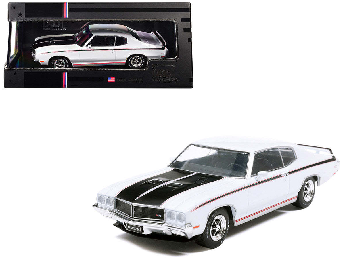 1970 Buick GSX Apollo White with Black and Red Stripes 1/43 Diecast Model by IXO Models-4