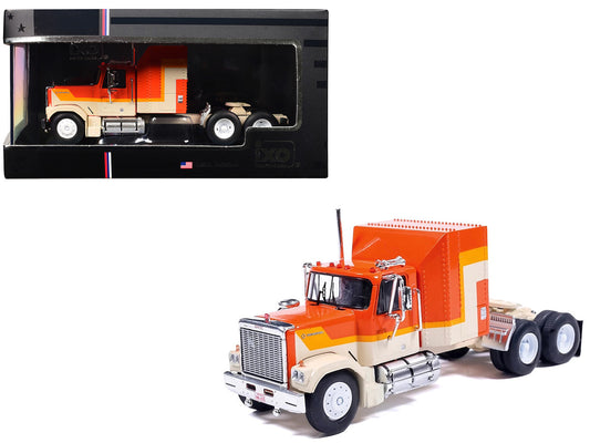 1980 GMC General Truck Tractor Orange with Stripes 1/64 Diecast Model Car by IXO Models-0
