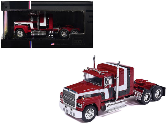 1978 Ford LTL-9000 Truck Tractor Red Metallic with Stripes 1/64 Diecast Model Car by IXO Models-0
