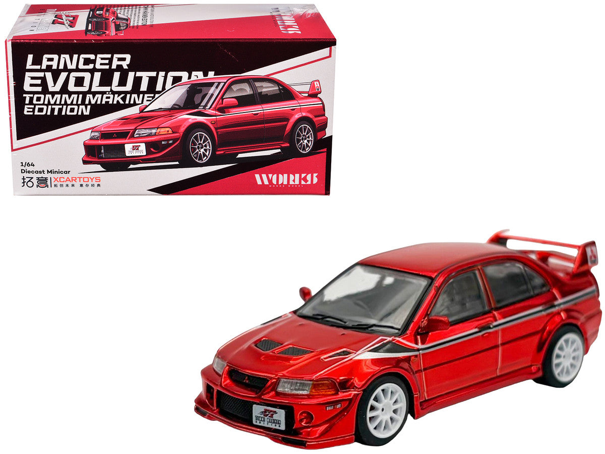 Mitsubishi Lancer Evolution VI RHD (Right Hand Drive) "Tommi Makinen Edition" Red Chrome "Hobby Expo China 2026" 1/64 Diecast Model Car by Works Model-0