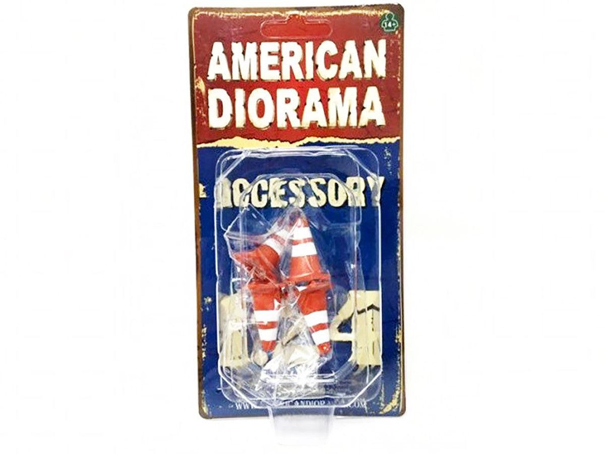 Traffic Cones Set of 4 Accessory For 1:24 Models by American Diorama-2