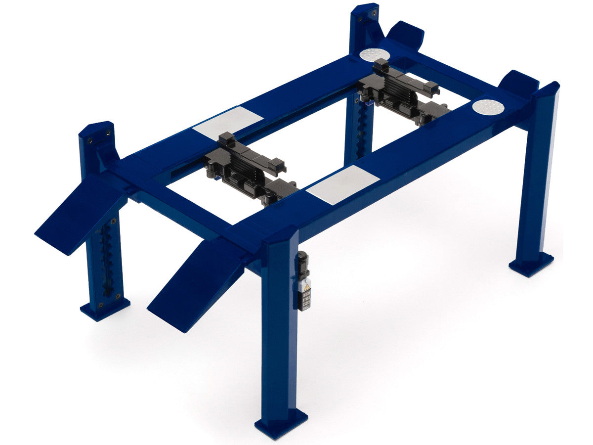 Adjustable Four Post Lift Blue for 1/18 Scale Diecast Model Cars by Greenlight-1
