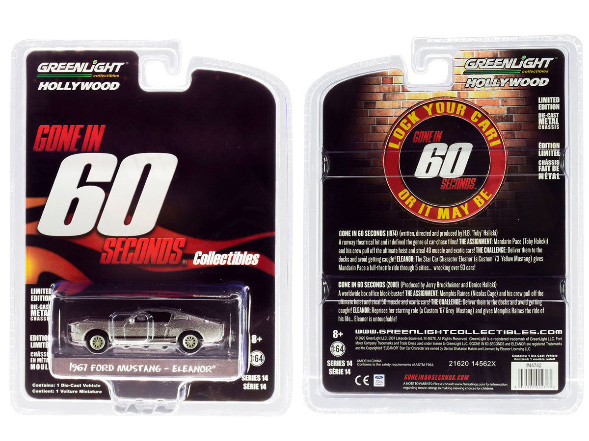 1967 Ford Mustang Custom "Eleanor" "Gone in 60 Sixty Seconds" (2000) Movie 1/64 Diecast Car Model by Greenlight-0