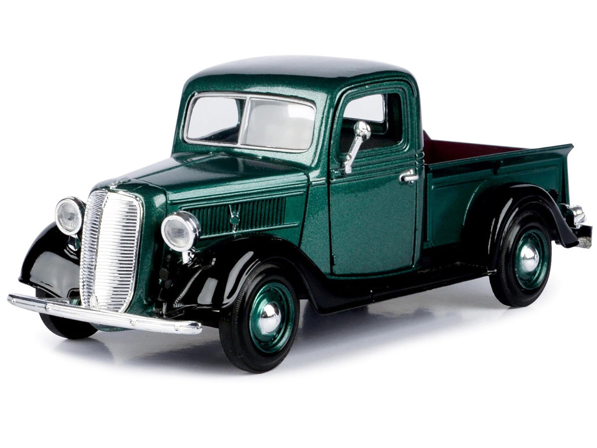 1937 Ford Pickup Truck Green and Black 1/24 Diecast Model Car by Motormax-1