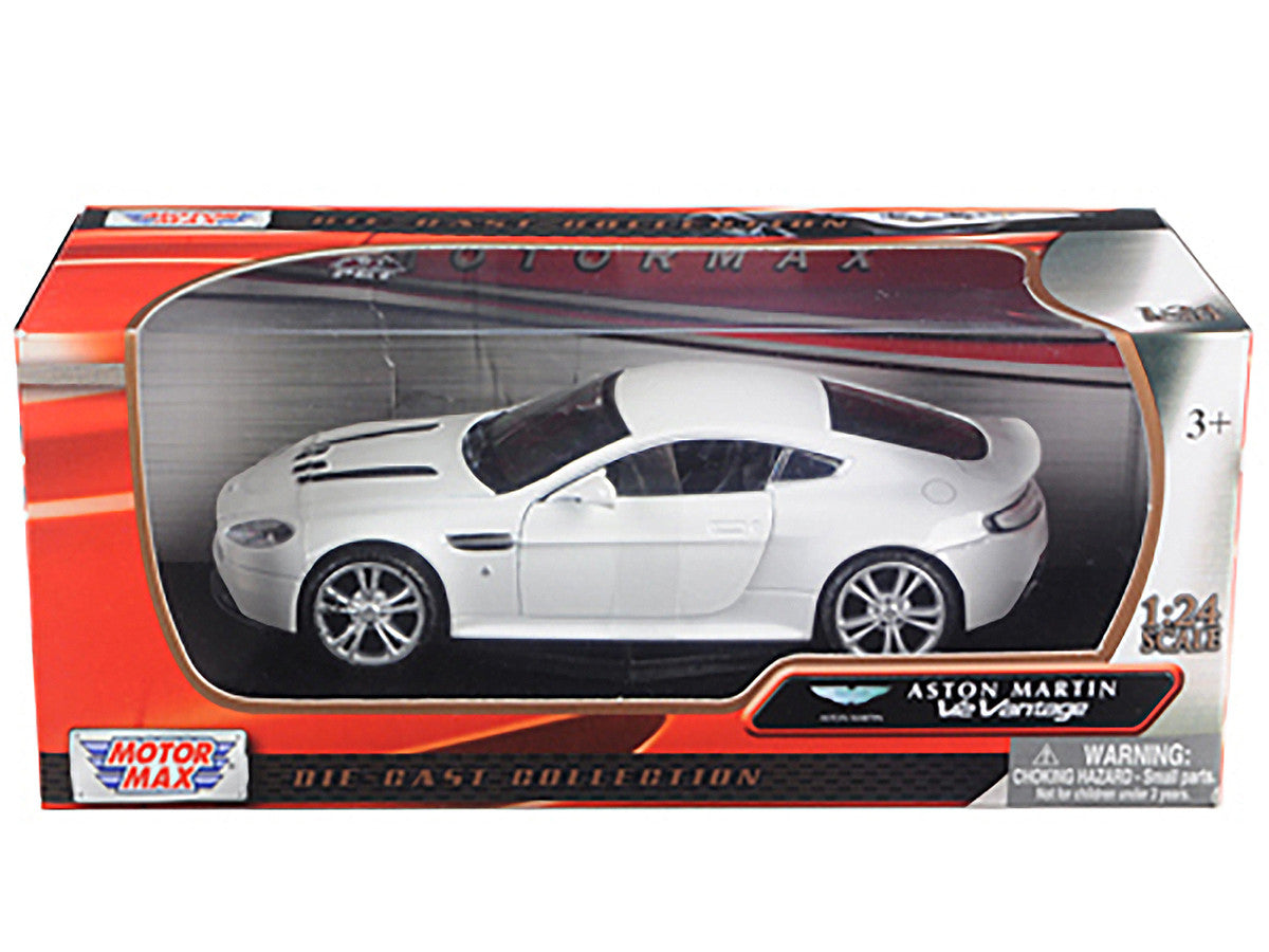 Aston Martin V12 Vantage Pearl White 1/24 Diecast Car Model by Motormax-2