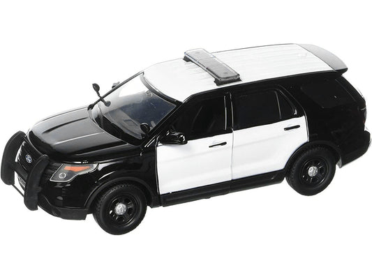 2022 Ford Police Interceptor Utility Unmarked Black and White 1/24 Diecast Model Car by Motormax-0