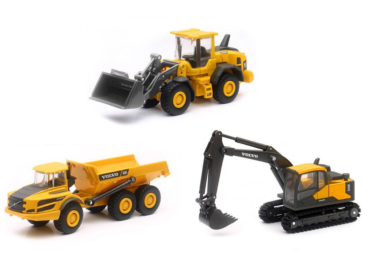"Volvo Construction Vehicles" Set of 3 pieces Diecast Models by New Ray-1