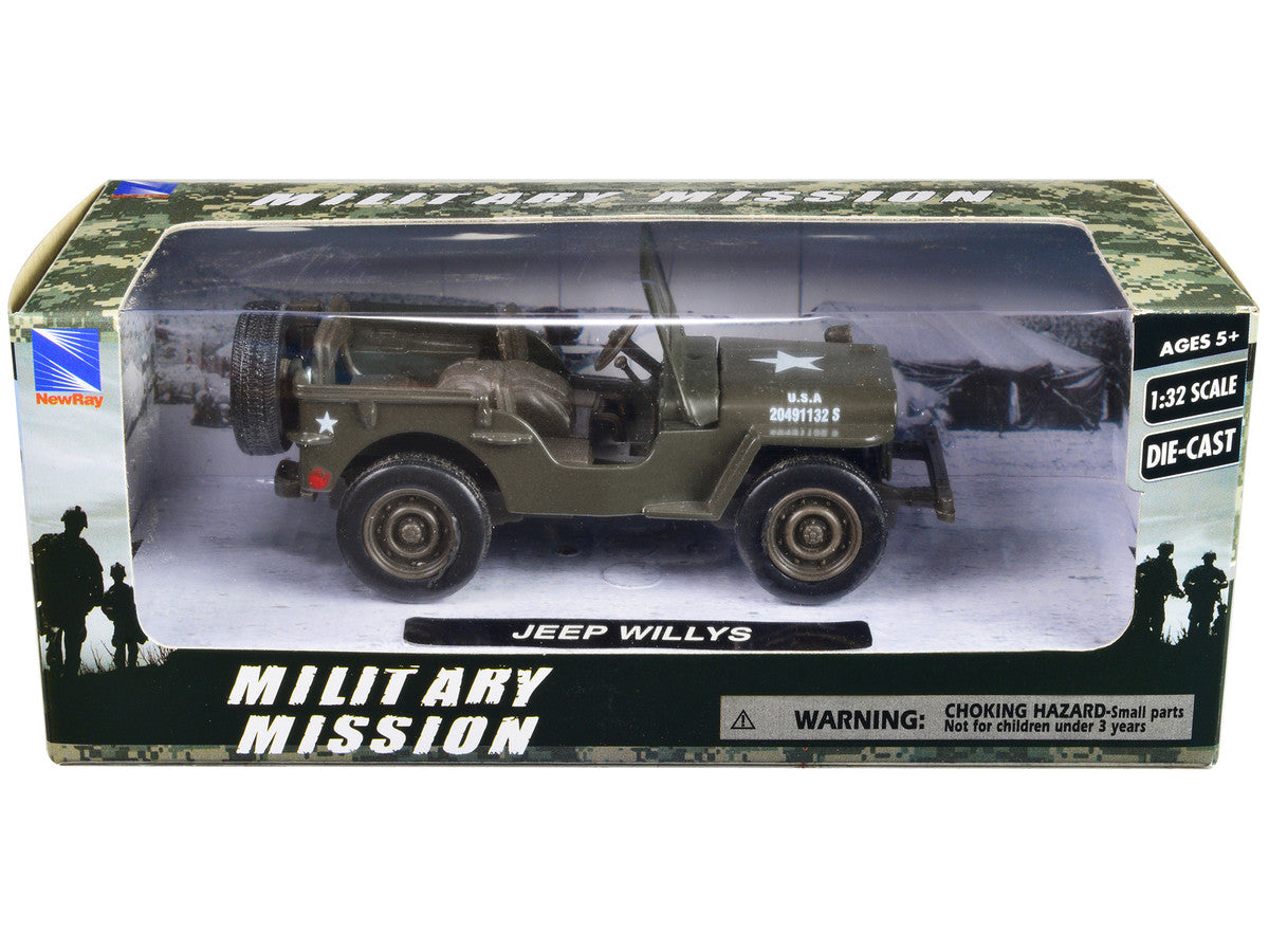 Jeep Willys U.S.A. Army Green 1/32 Diecast Model Car by New Ray-2
