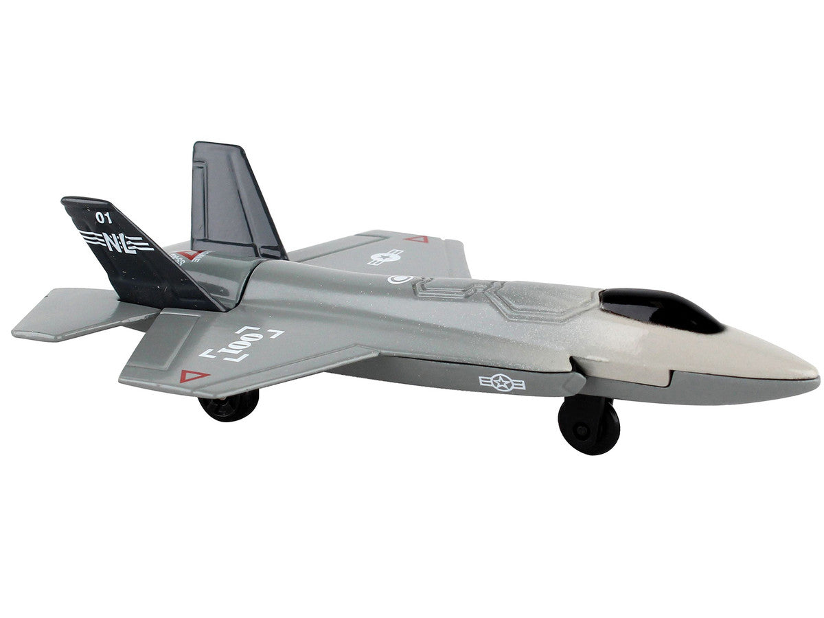 Lockheed Martin F-35 Lightning II Aircraft Gray "Joint Strike Fighter" with Runway Section Diecast Model Airplane by Runway24-2
