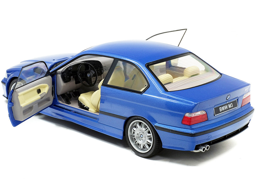 1994 BMW E36 M3 Blue Estoril Metallic 1/18 Diecast Model Car by Solido-4