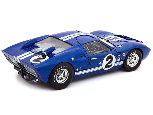 1966 Ford GT40 GT 40 Mark II #2 Blue 12 Hours of Sebring 1/18 Diecast Car Model by Shelby Collectibles-0