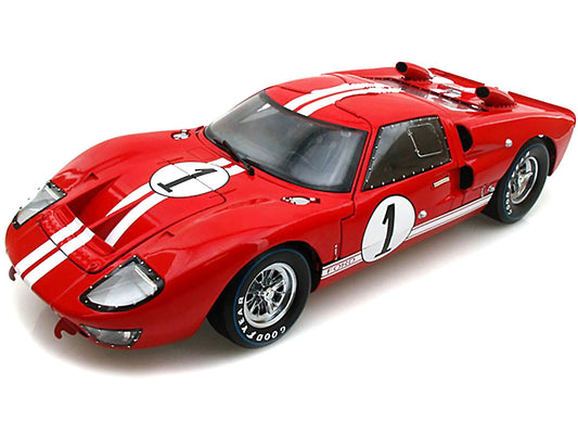 1966 Ford GT-40 MK 2 Red #1 1/18 Diecast Model Car by Shelby Collectibles-0