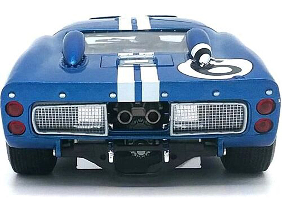 1966 Ford GT-40 MK 2 Blue #6 1/18 Diecast Car Model by Shelby Collectibles-2