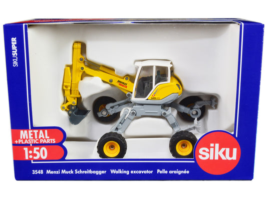 Menzi Muck M545 Walking Excavator Yellow with White Top 1/50 Diecast Model by Siku-0